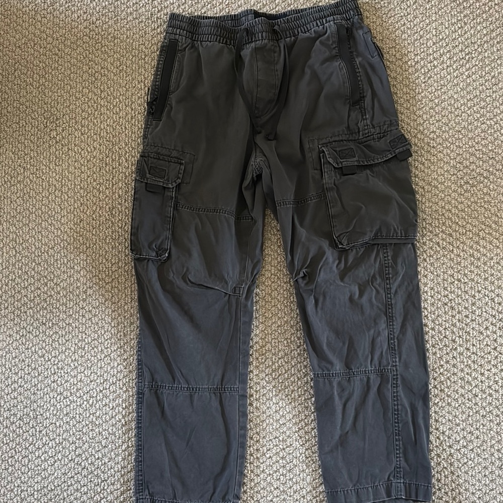 Abercrombie & Fitch Black Cargo Pants Relaxed Fit